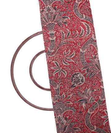 red color kalamkari print chanderi fabric